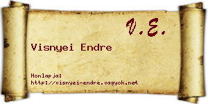 Visnyei Endre névjegykártya